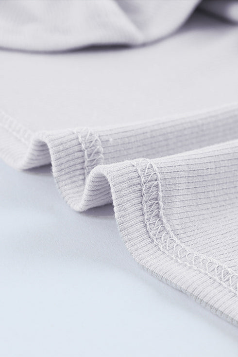 U Neck Button Knit Long Sleeve Top